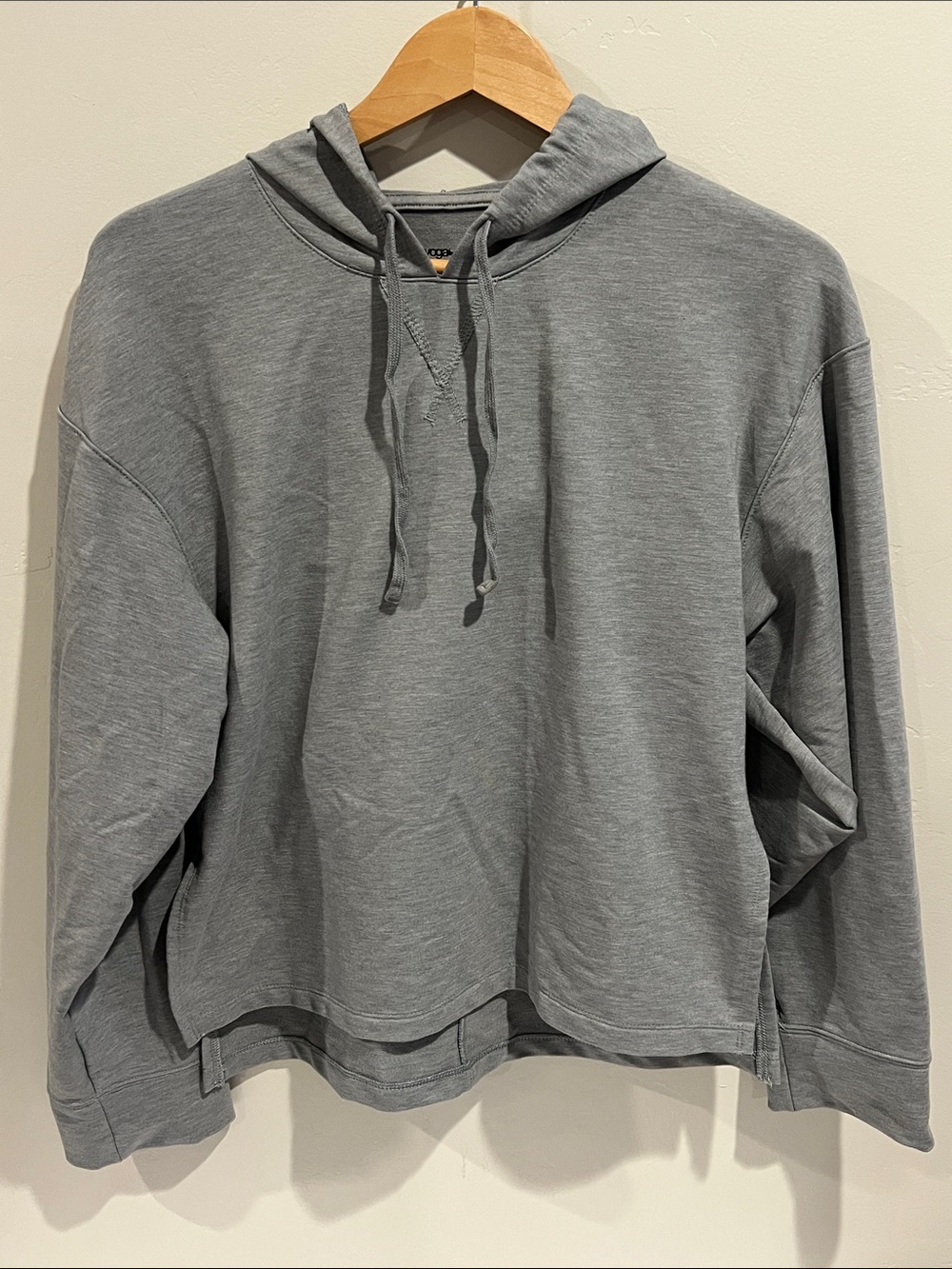 Nike Yoga Heather Gray Cropped Pullover Hoodie